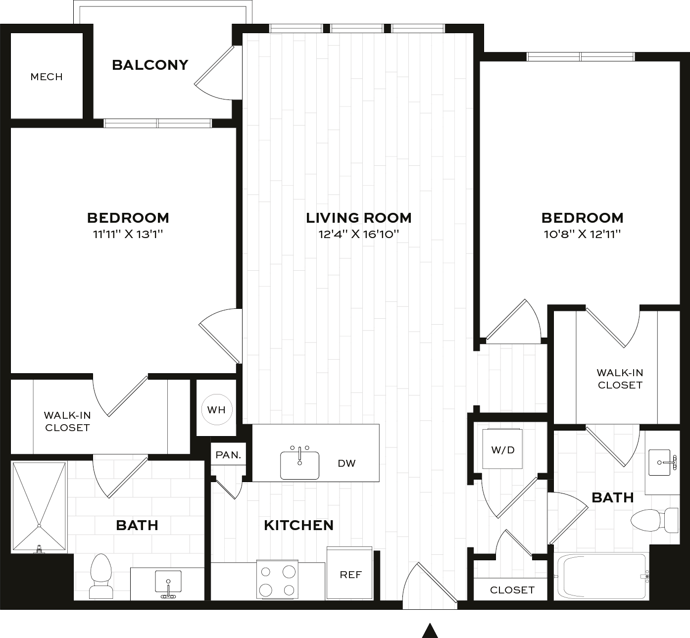 2 Bed/2 Bath-E1-X floor plan
