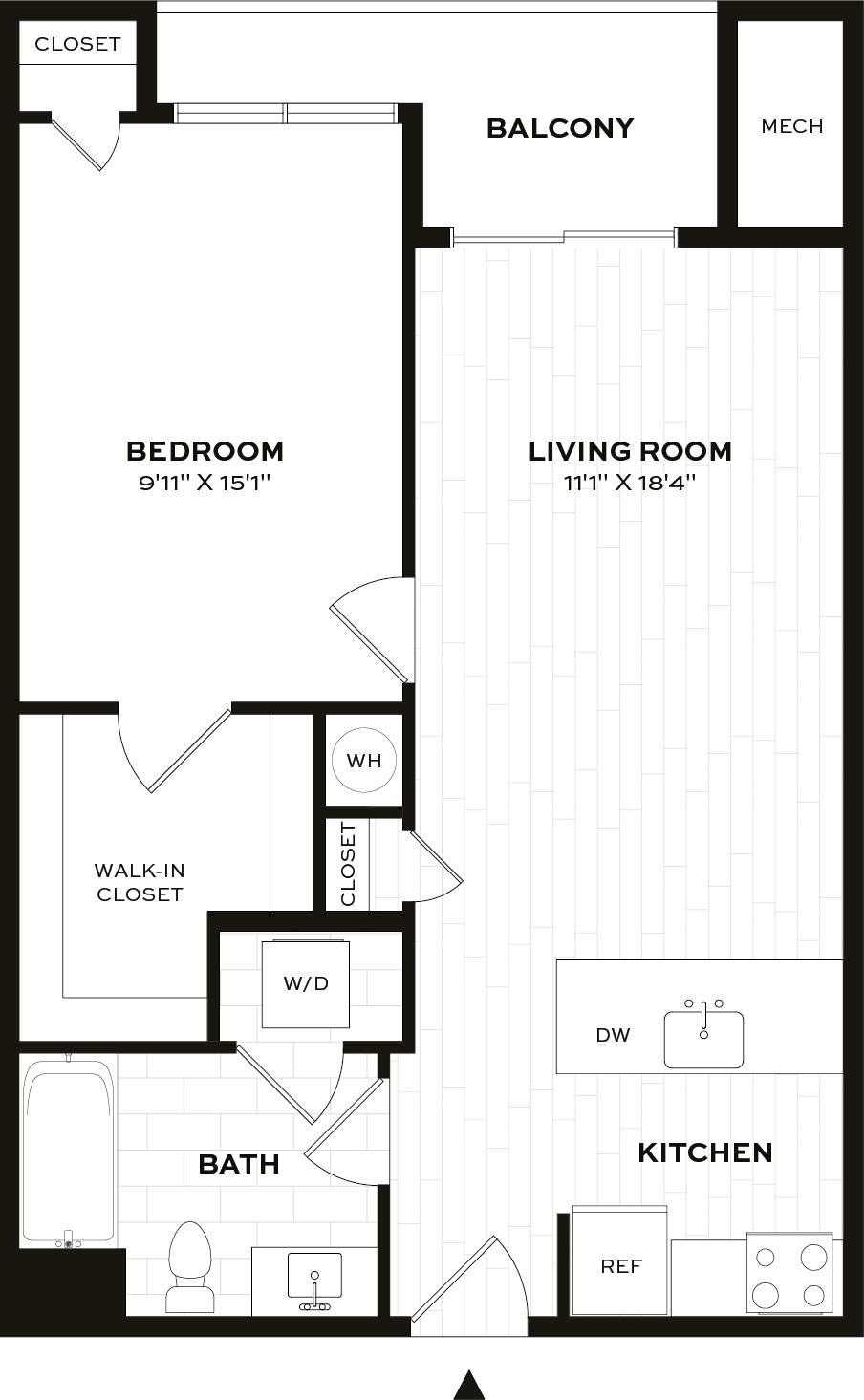 1 Bed/1 Bath-A1-X floor plan