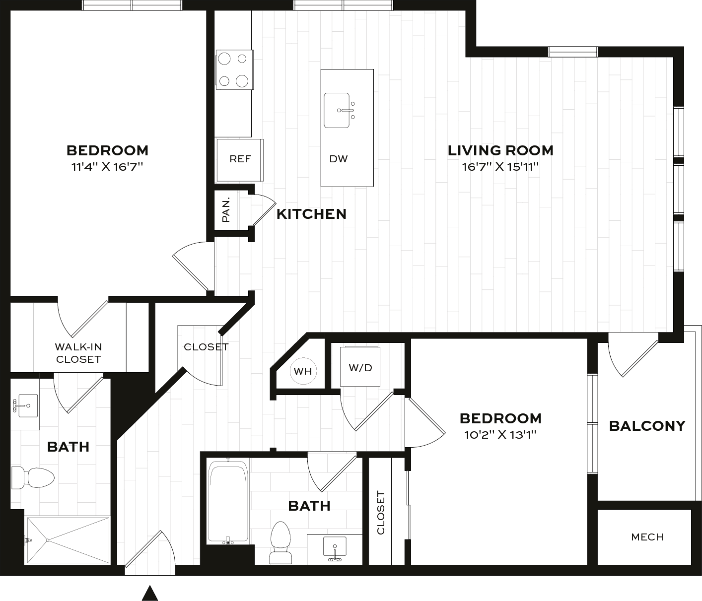 2 Bed/2 Bath-F2 floor plan