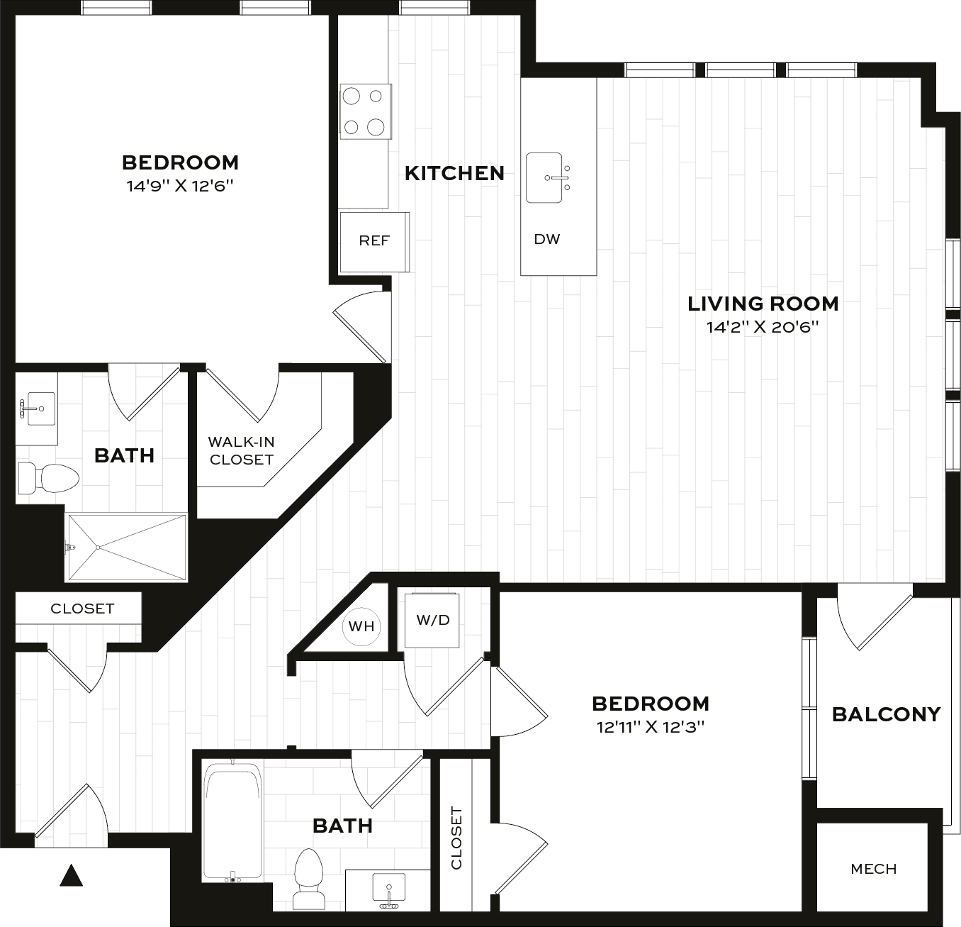 2 Bed/2 Bath-F3 floor plan
