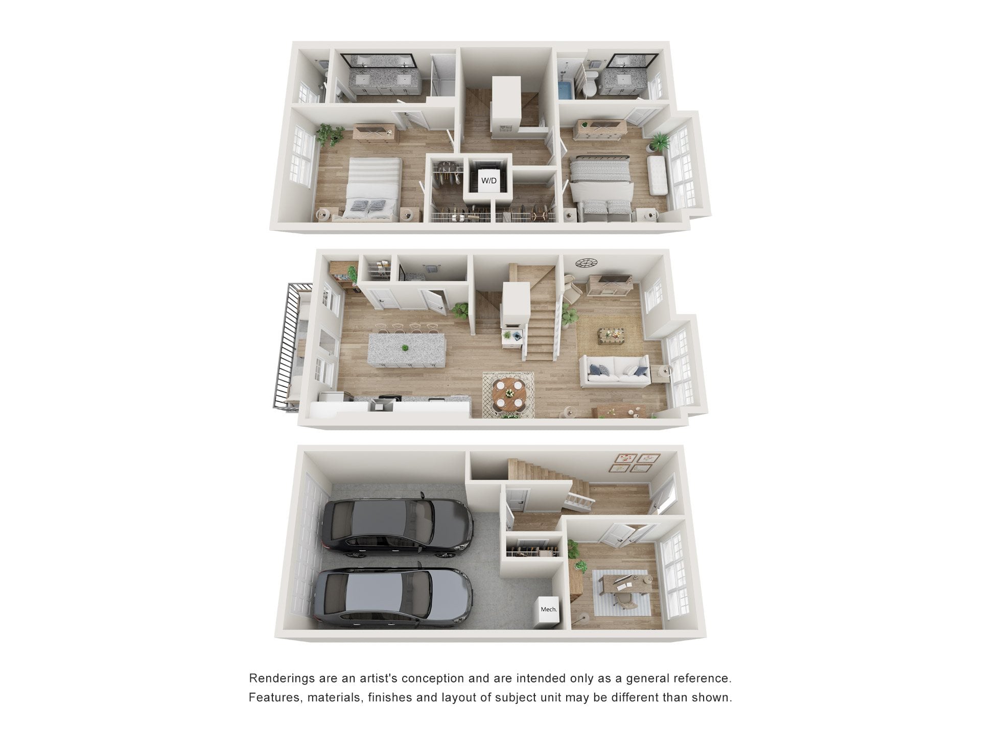 Townhome 1 + Office floor plan