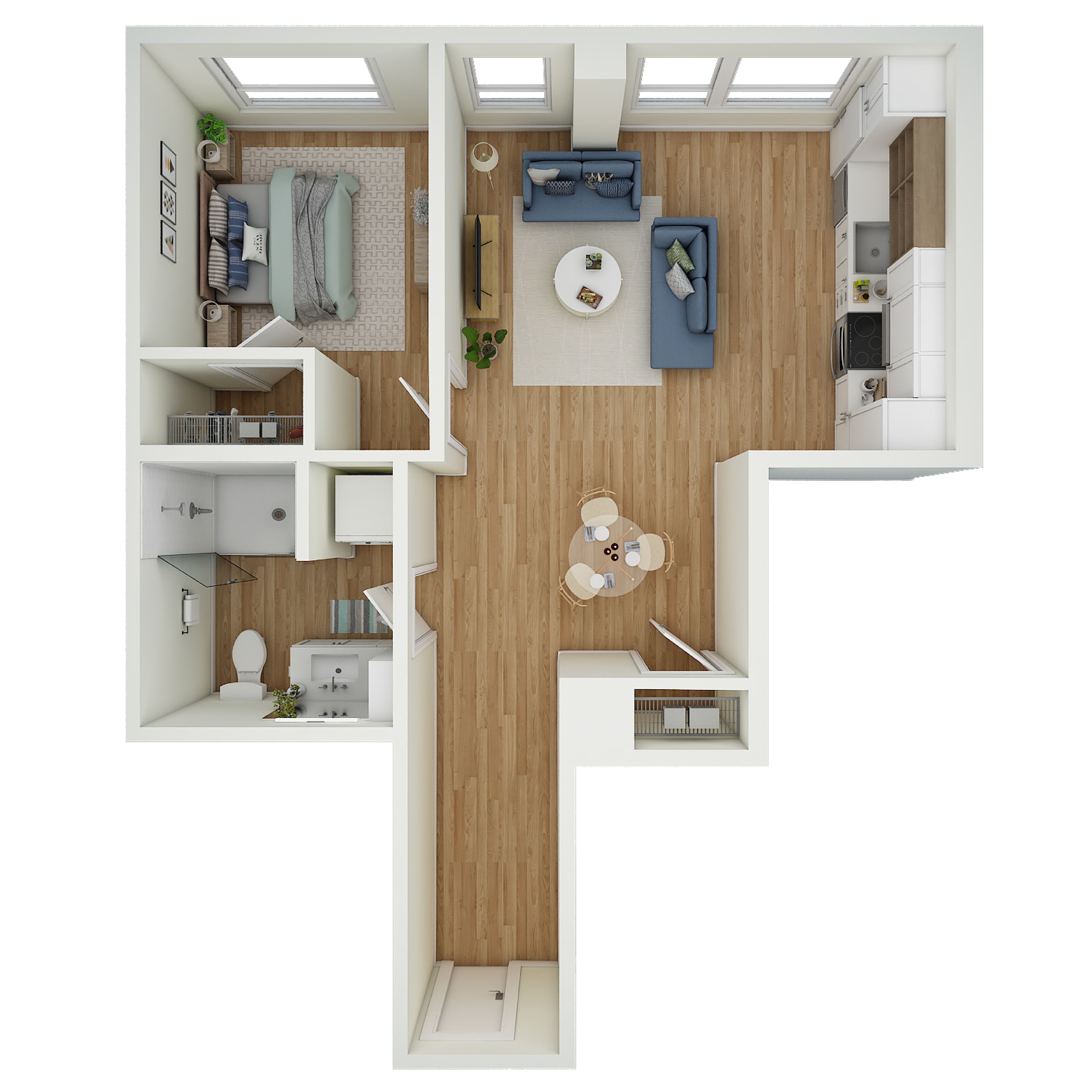 1 Bed 1 Bath - a38.1 floor plan