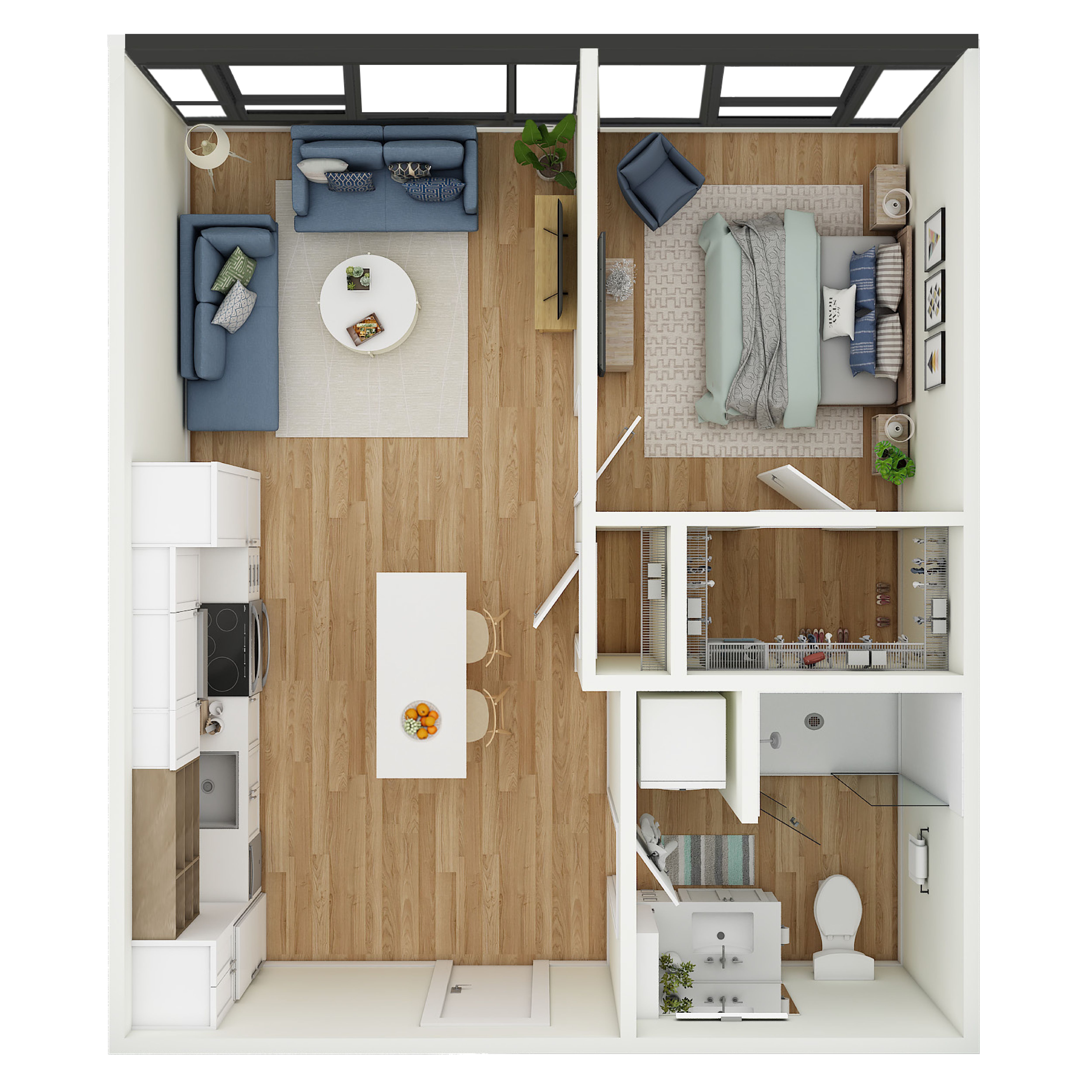 1 Bed 1 Bath - a40.1 floor plan
