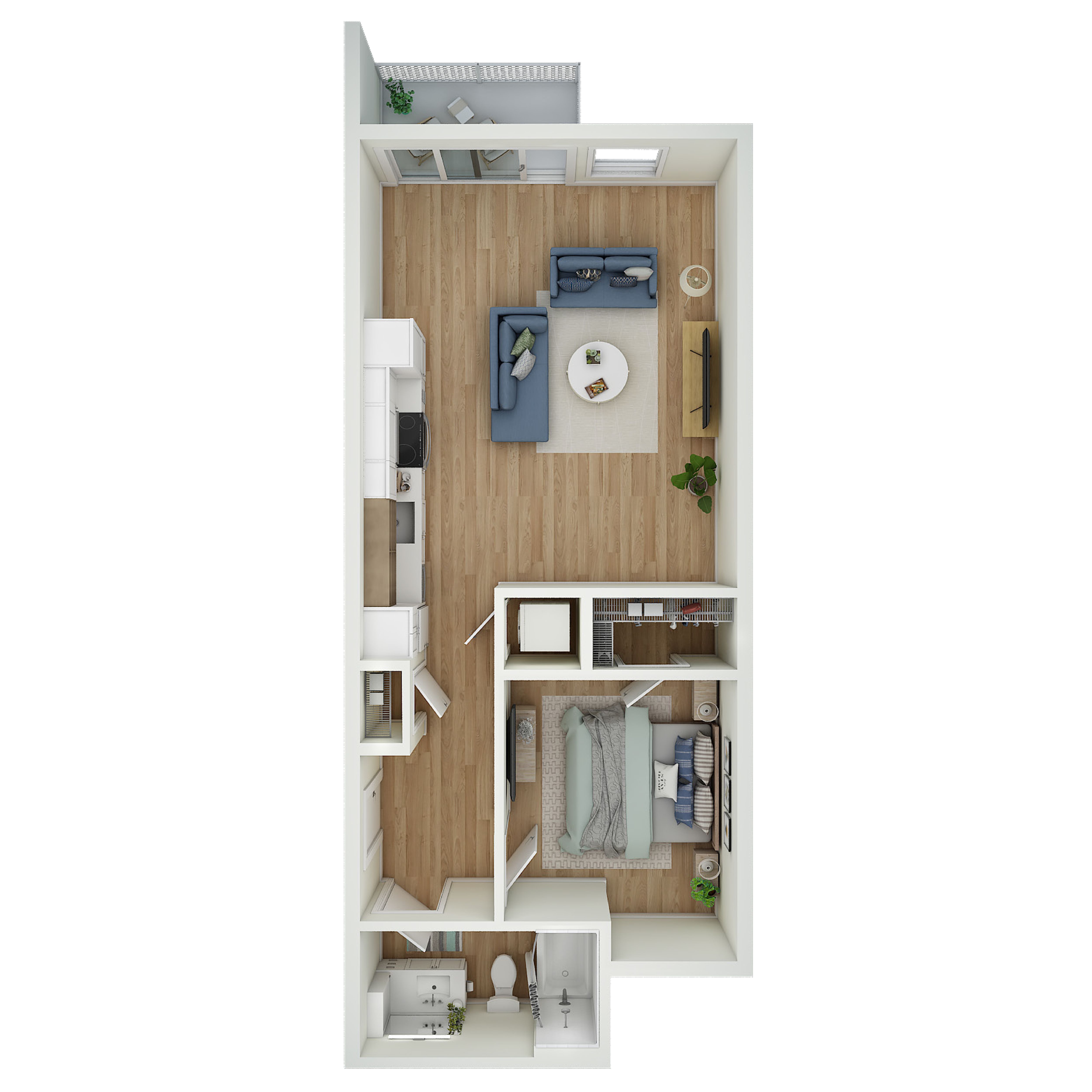 1 Bed 1 Bath - a60.1 floor plan