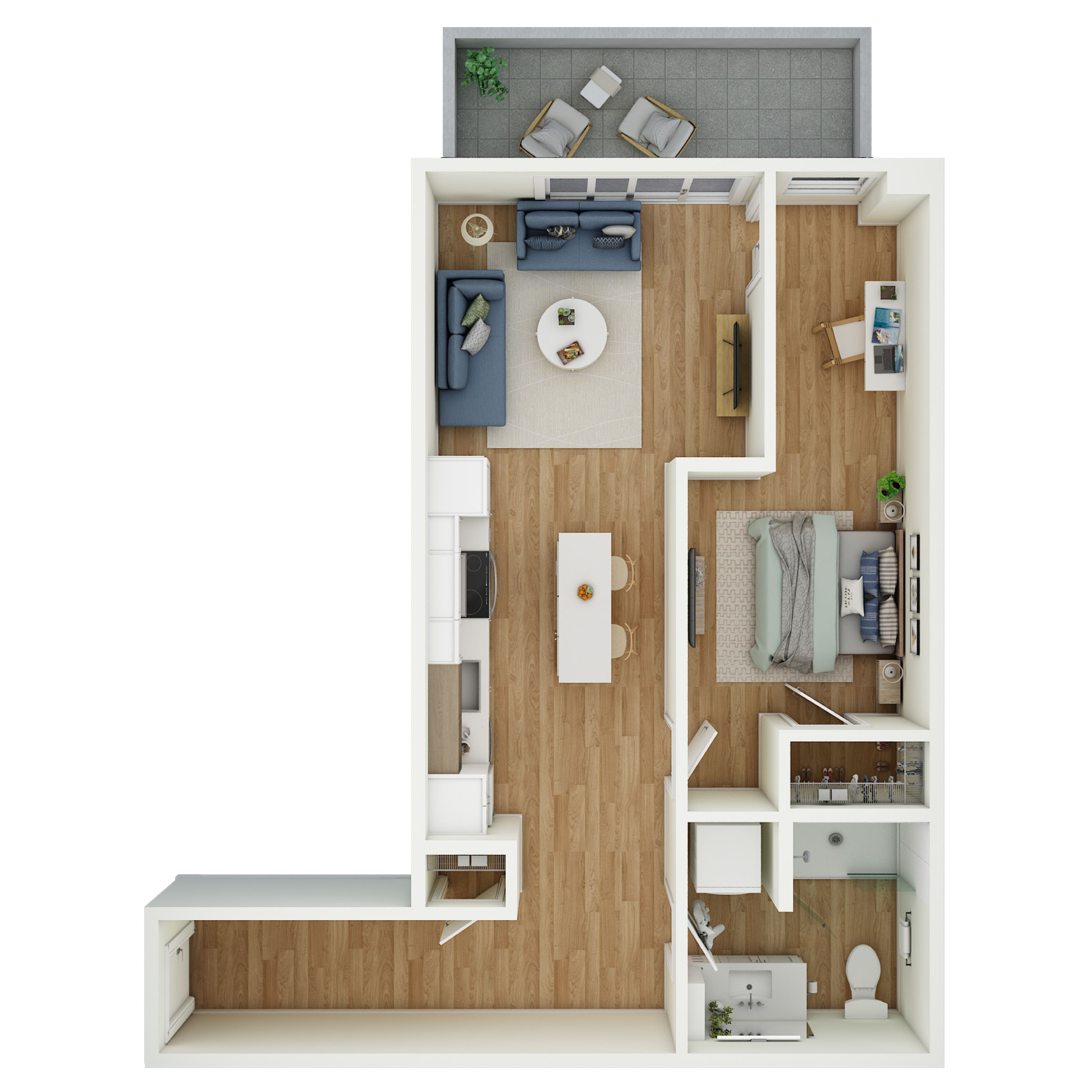1 Bed 1 Bath - a18.1 floor plan