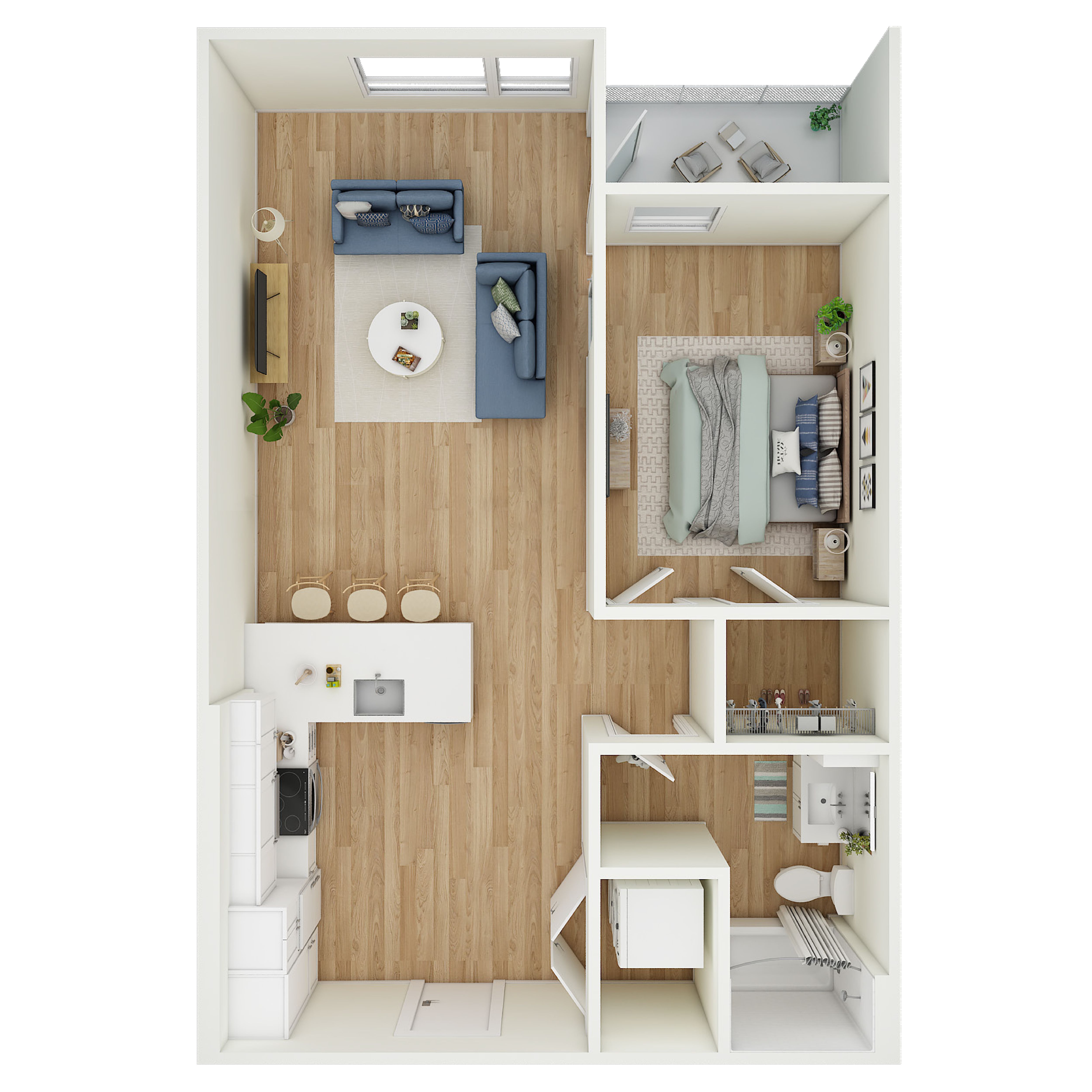 1 Bed 1 Bath - a9.1 floor plan