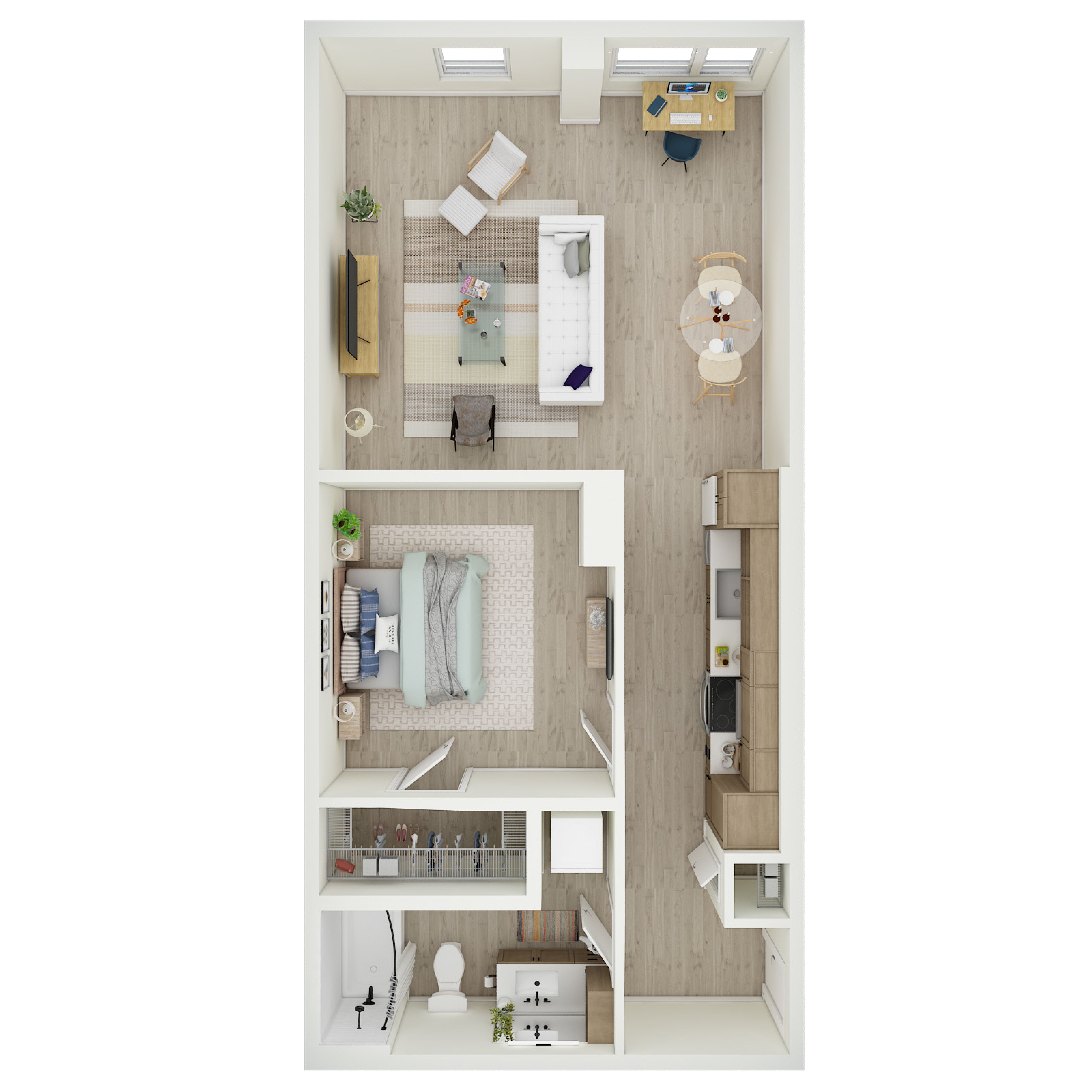 1 Bed 1 Bath - a63.1 floor plan