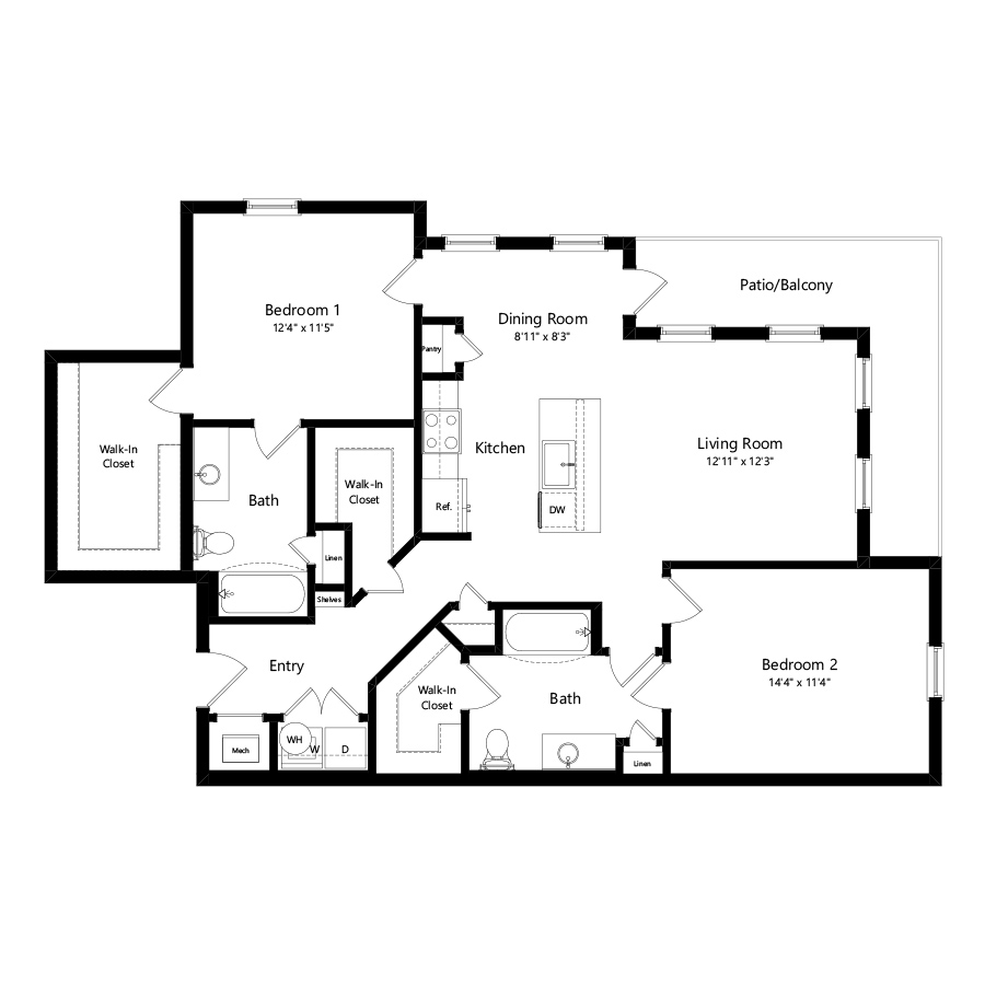 2BiA2 floor plan