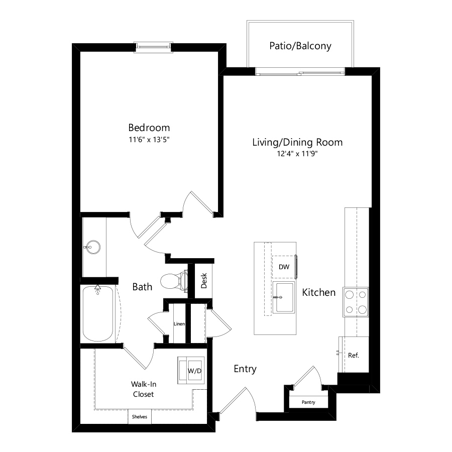 1B floor plan
