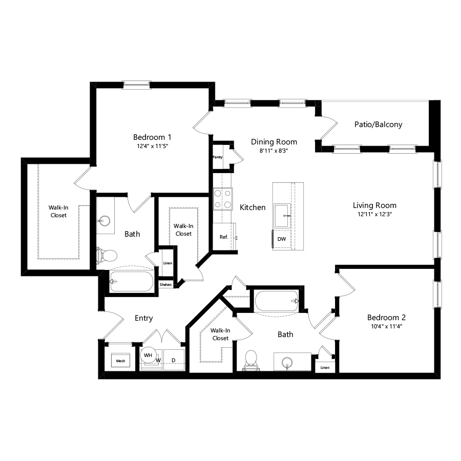2BiA1 floor plan