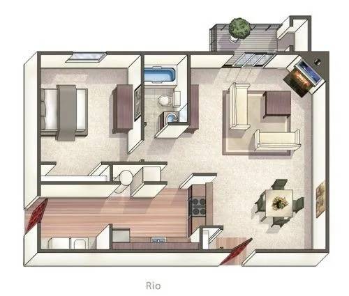 a1x1-Rio - Classic floor plan