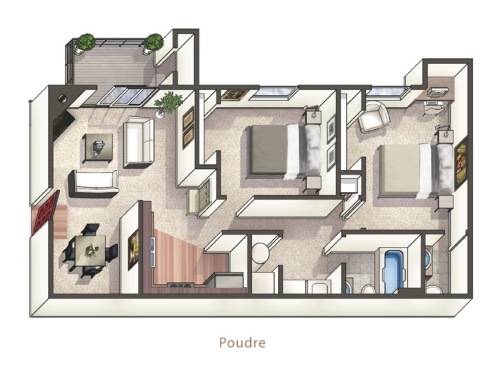 b1x1.5-Poudre - Classic floor plan