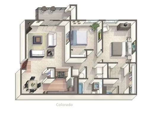 b1x2-Colorado - Classic floor plan