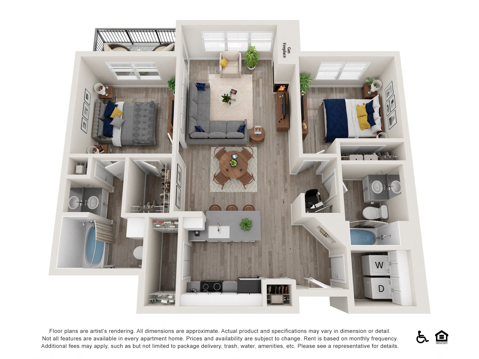 2x2 A - Premium floor plan