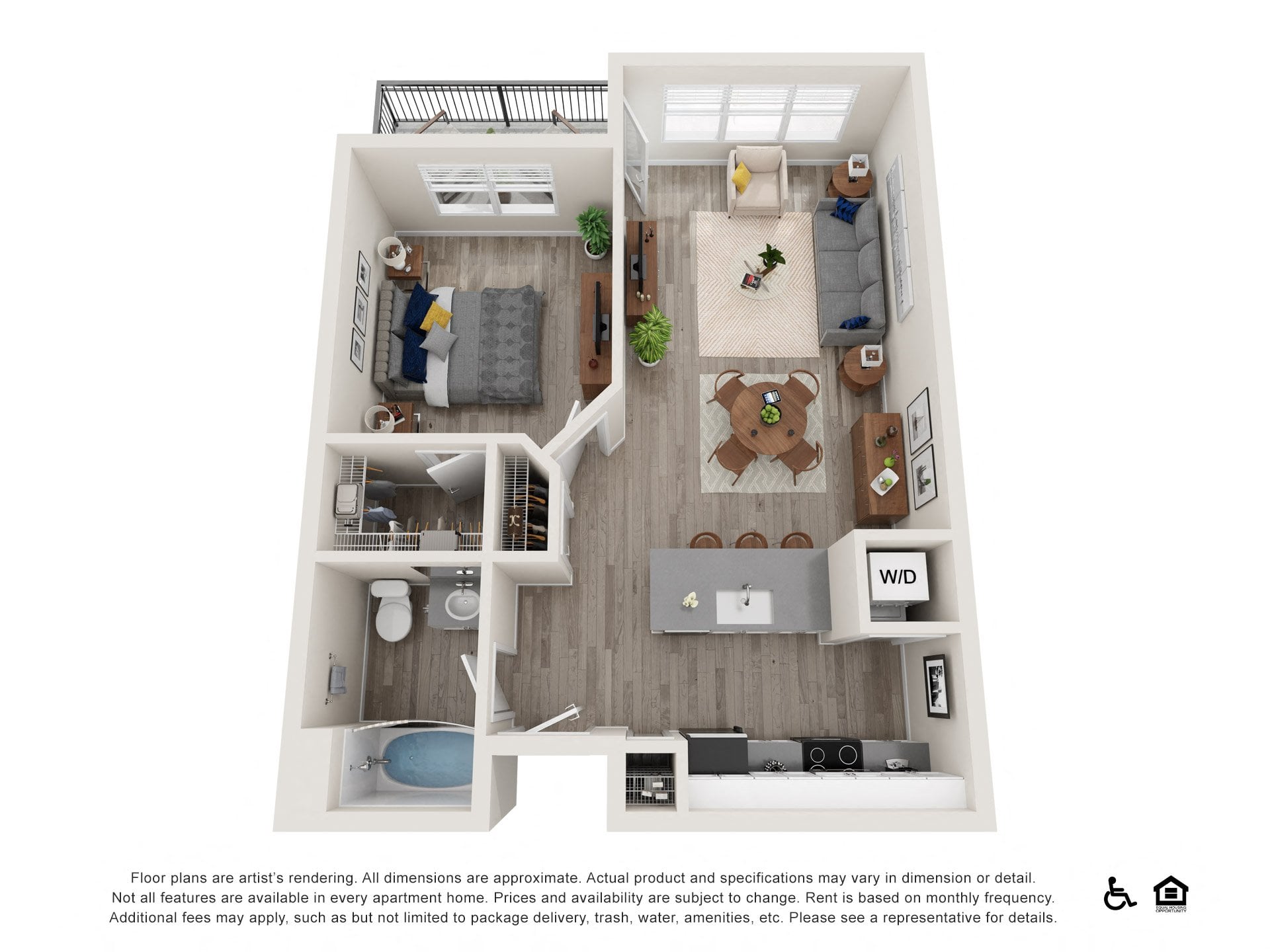 1x1 B - Premium floor plan