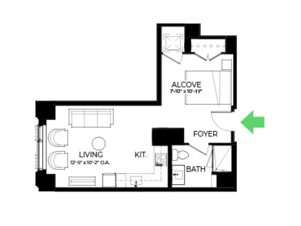 S18 | Studio | 1 Bath floor plan