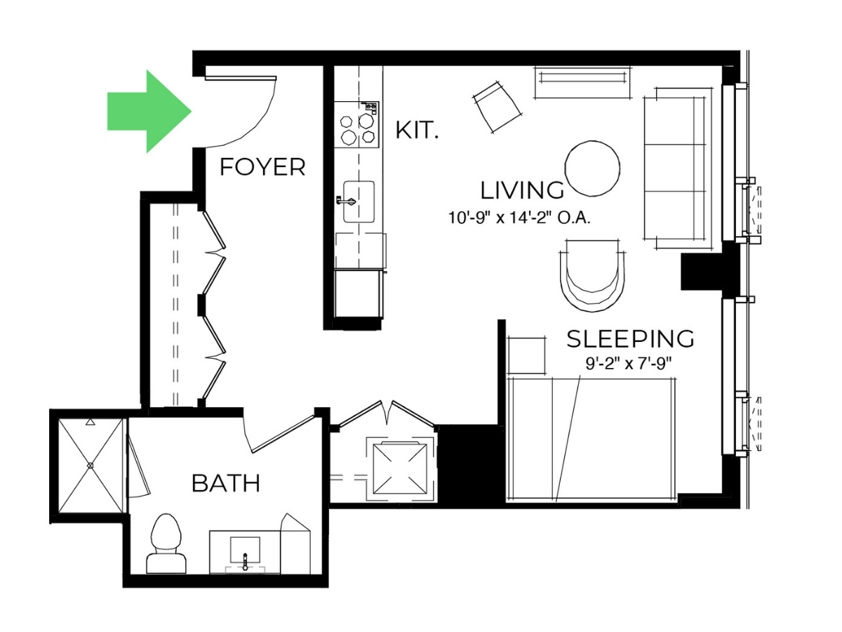 S39 | Studio | 1 Bath floor plan