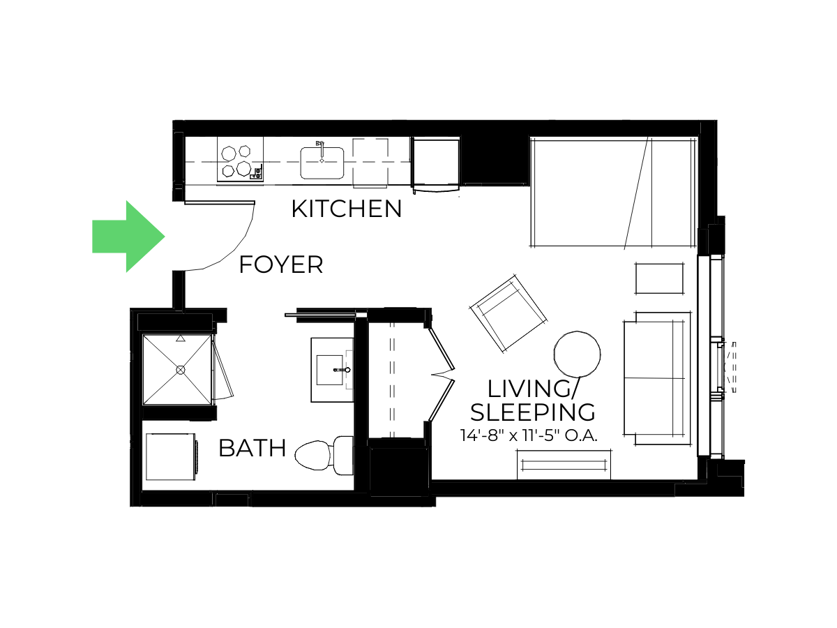 S28 | Studio | 1 Bath floor plan