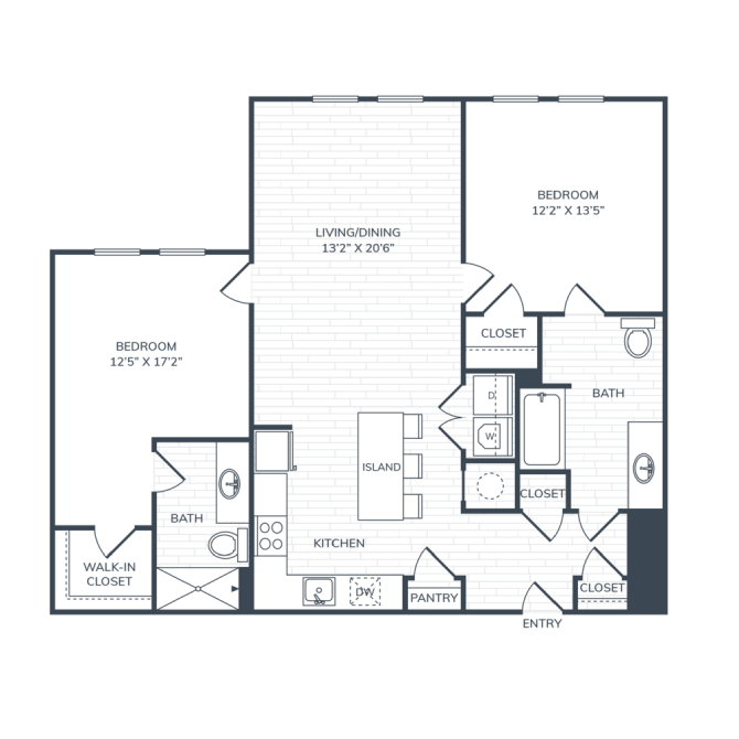 PH1 B1 ADA floor plan