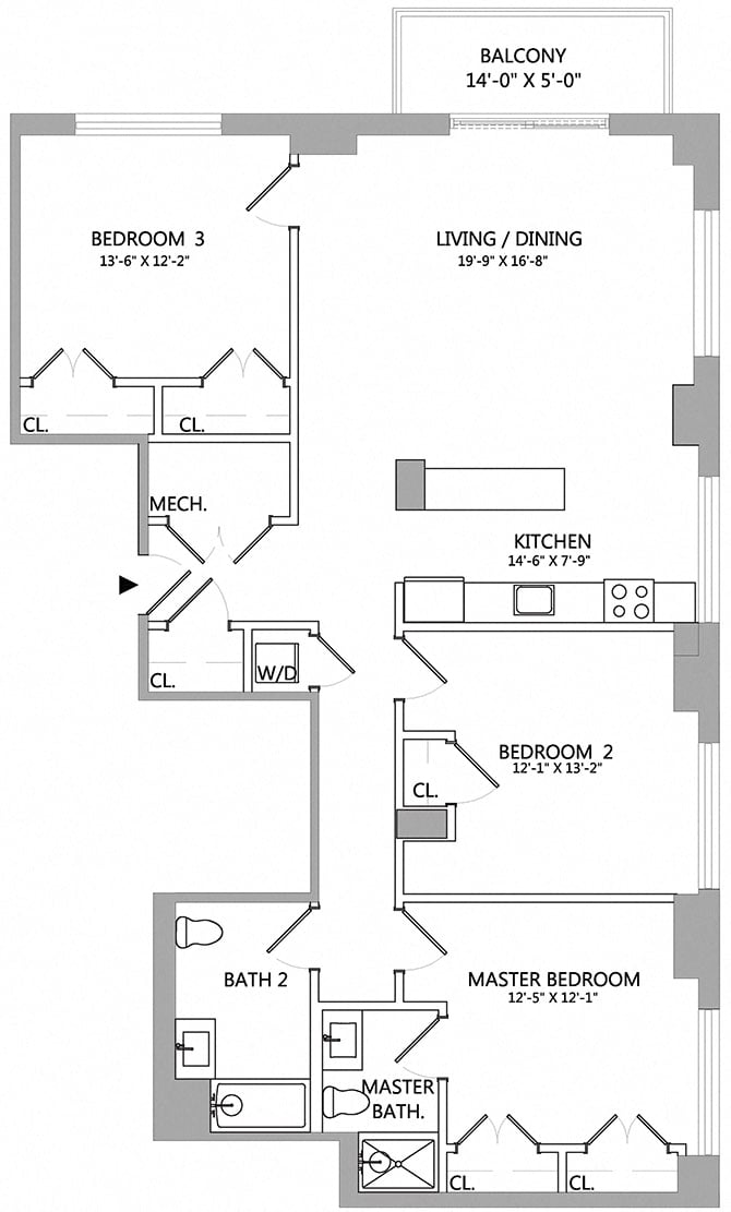 3 Bed/2 Bath-10-9-PH floor plan