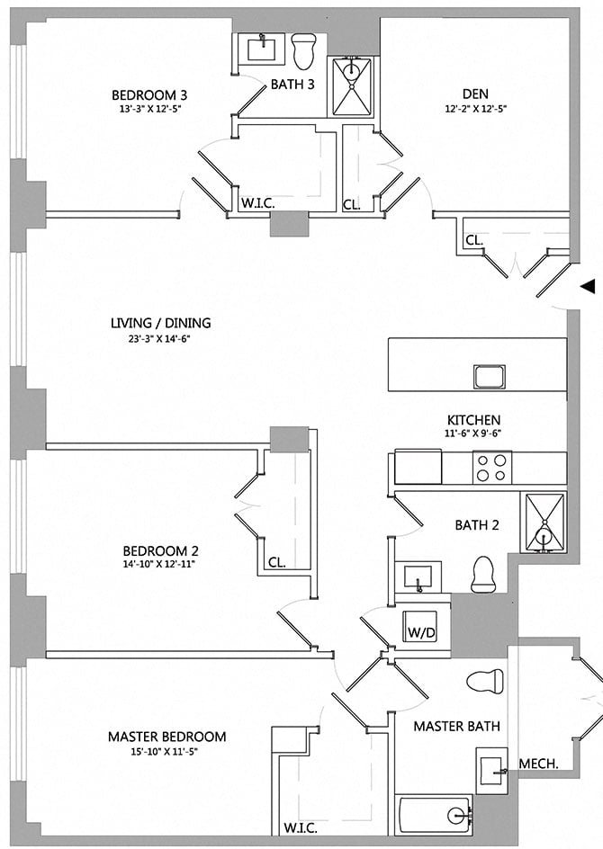 3 Bed/3 Bath Den-02 floor plan