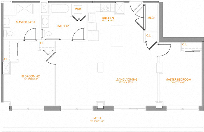 2 Bed/2 Bath-7L floor plan