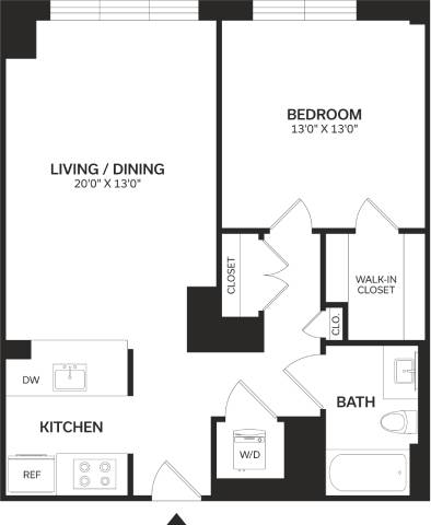 1 Bed/1 Bath-A4 floor plan
