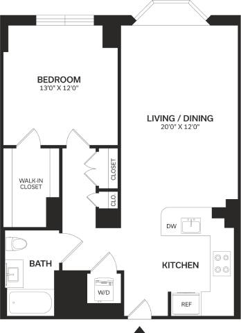 1 Bed/1 Bath-A7 floor plan