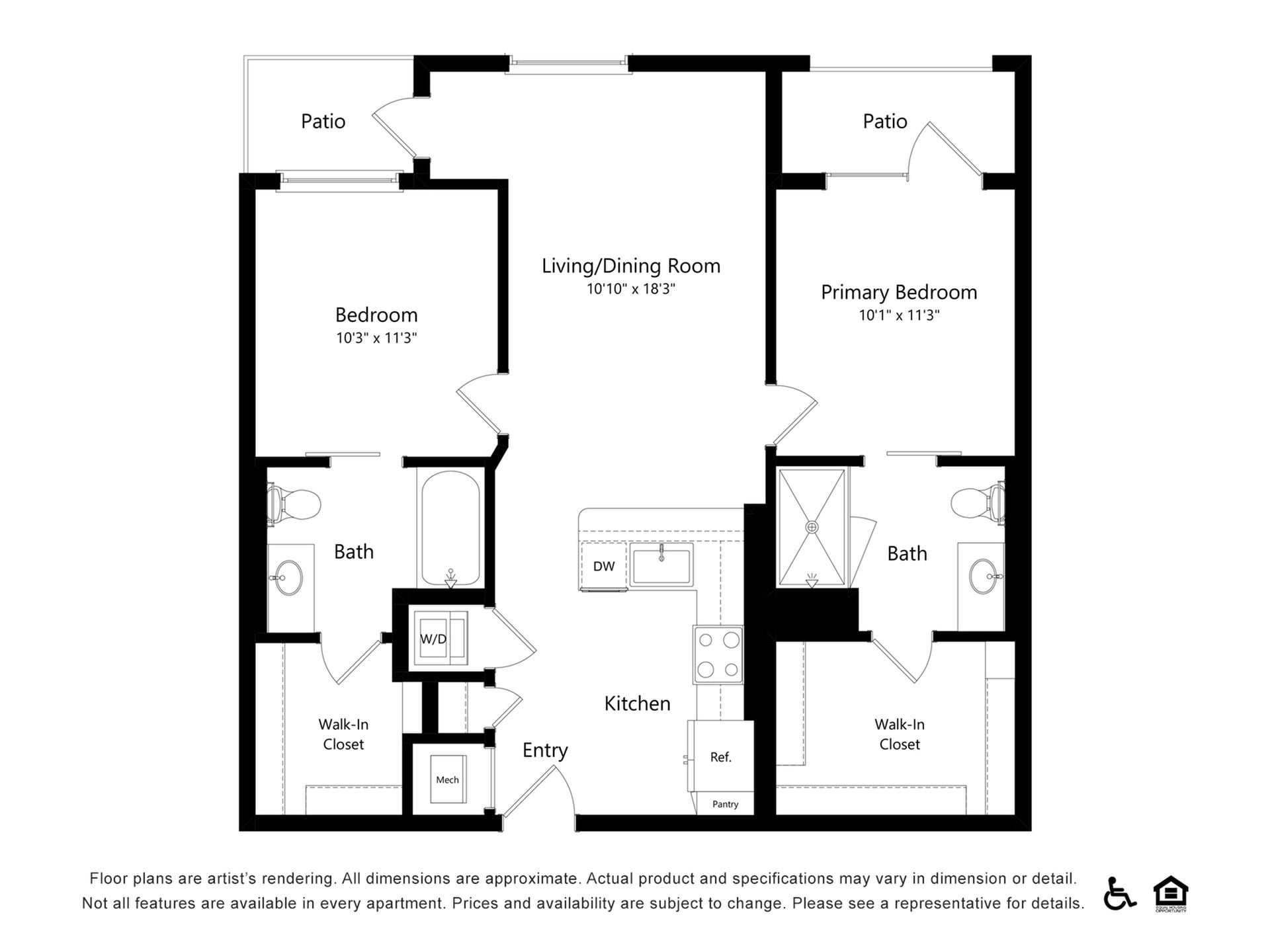 2x2A floor plan