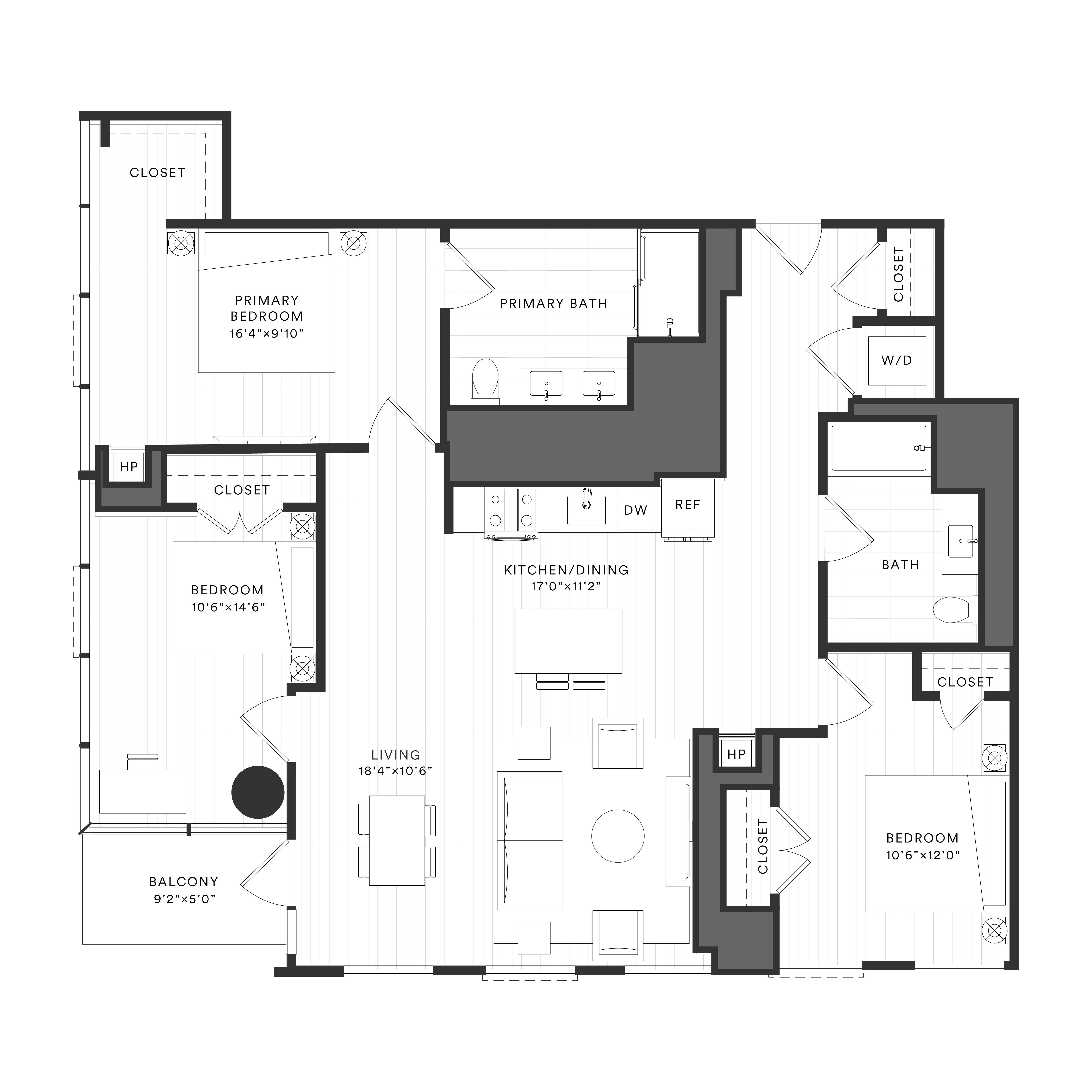 3 Bed/2 Bath-3A-2 floor plan