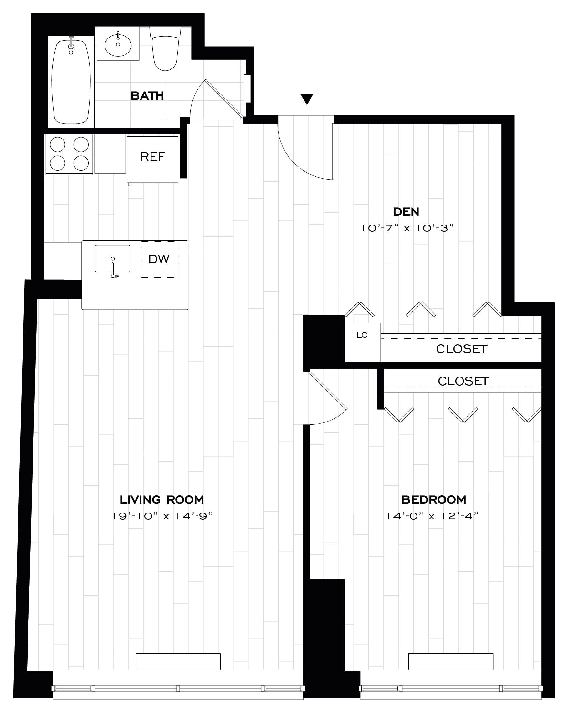 1 Bed/1 Bath Den-A20 floor plan