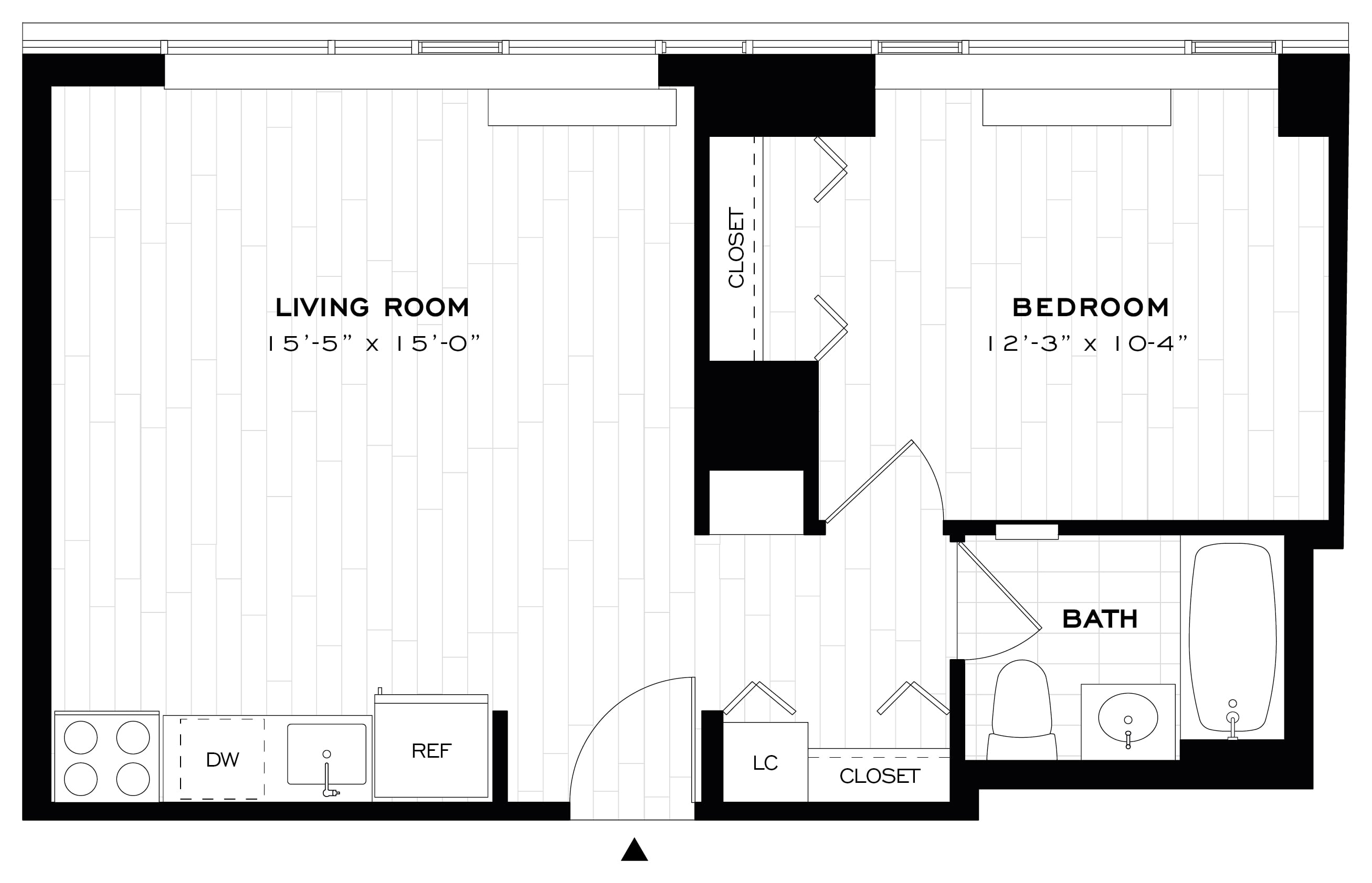 1 Bed/1 Bath-A01 floor plan
