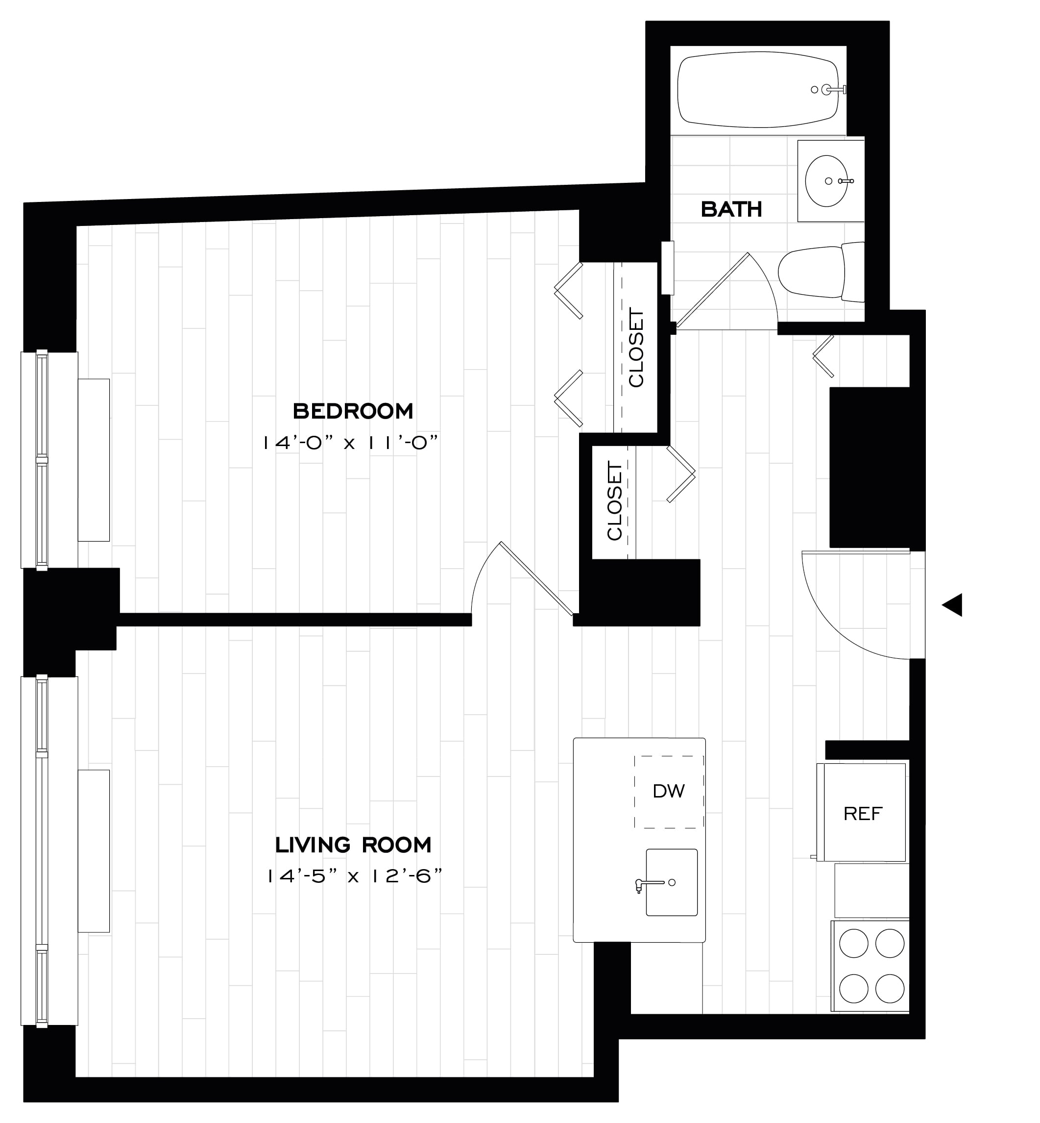 1 Bed/1 Bath-A05 floor plan