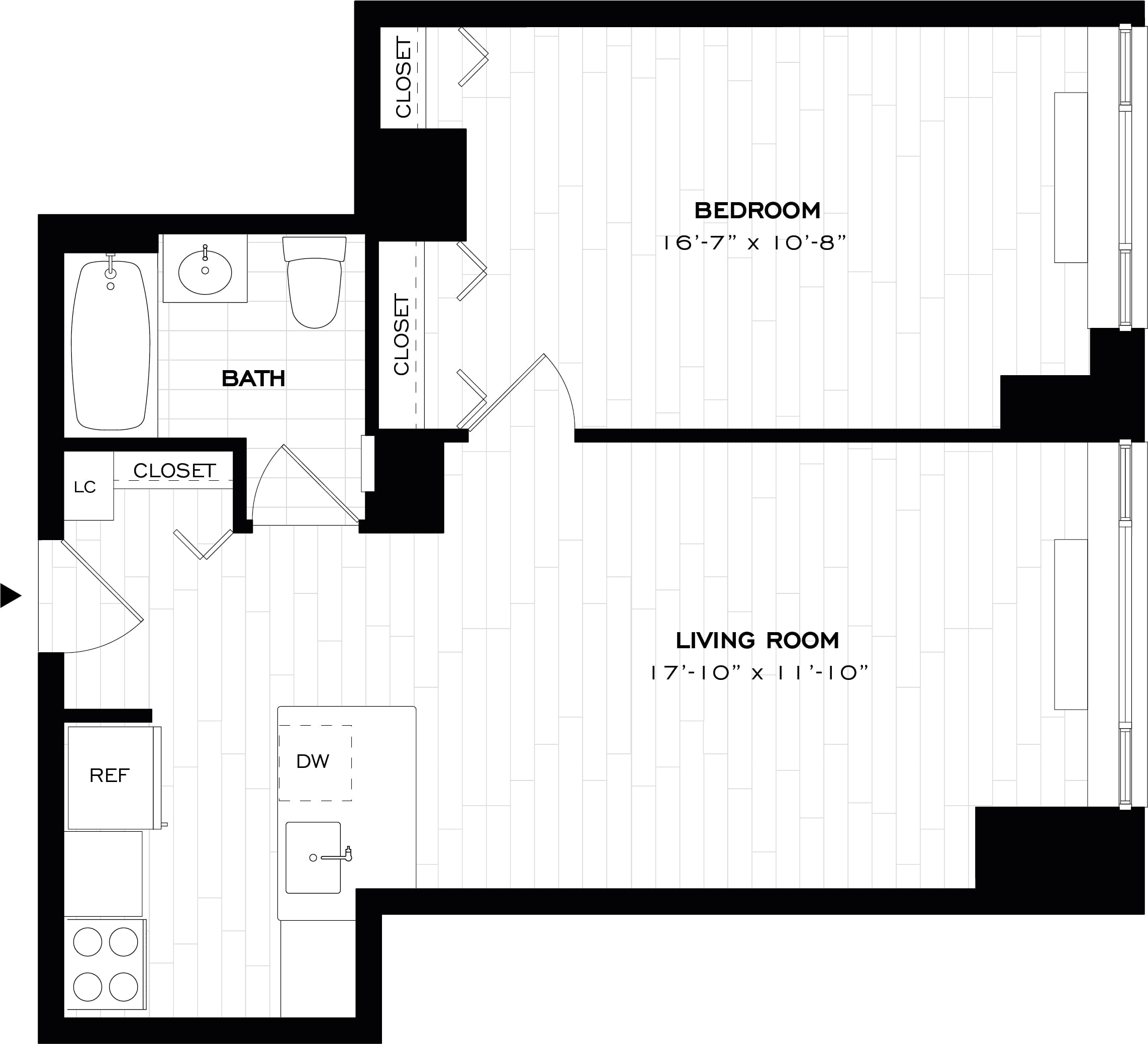 1 Bed/1 Bath-A07 floor plan