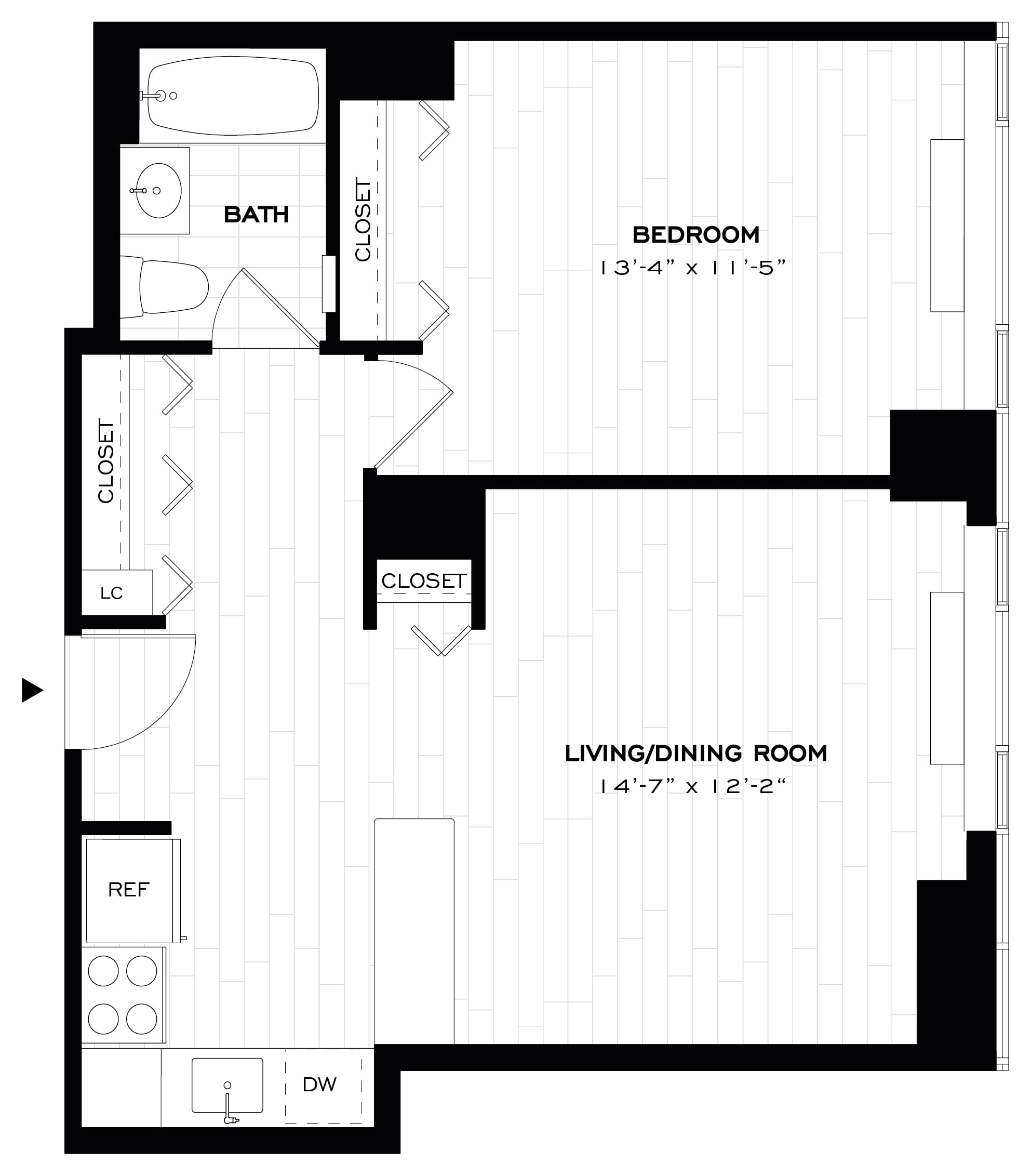 1 Bed/1 Bath-A06.1 floor plan