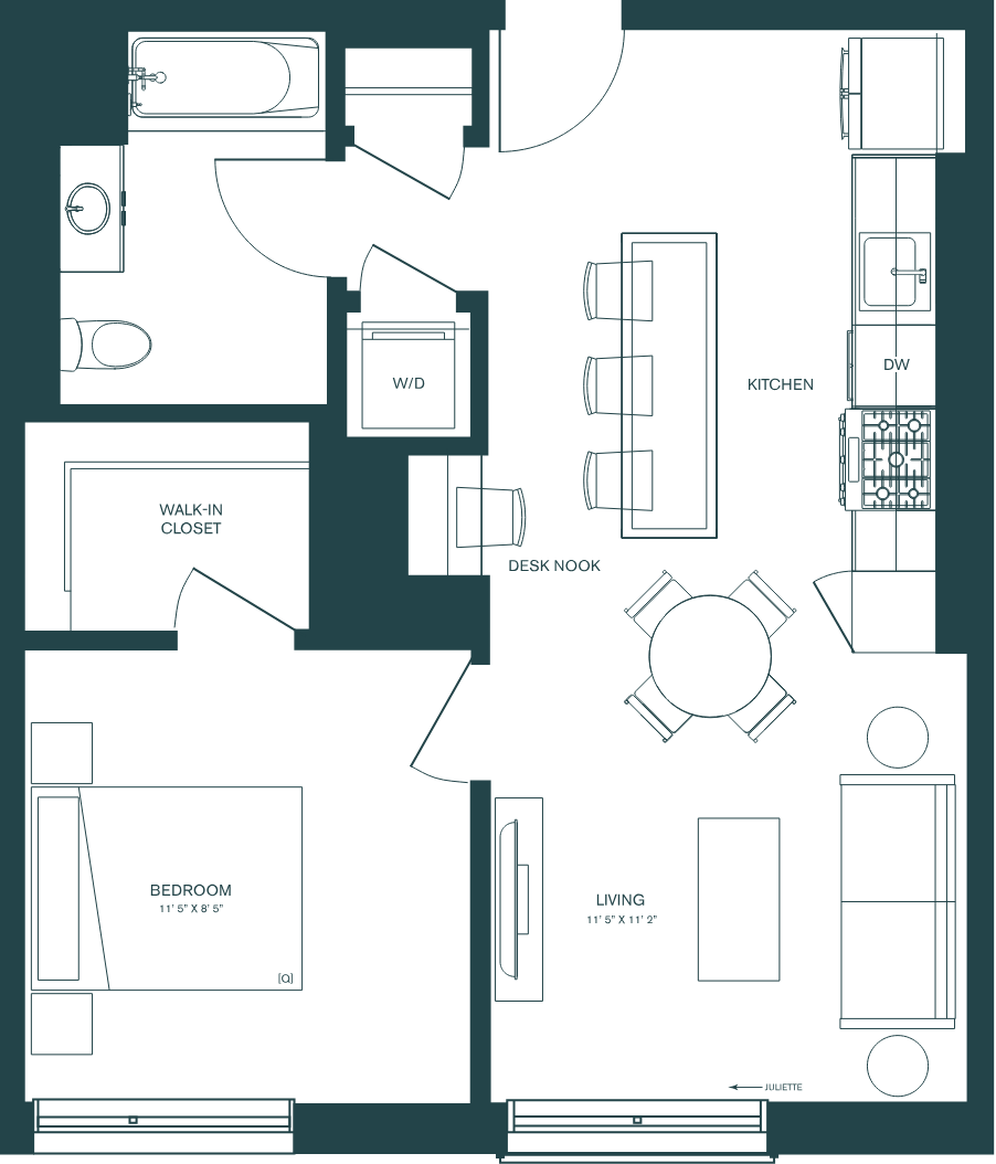 1 Bed/1 Bath-B3.1R floor plan