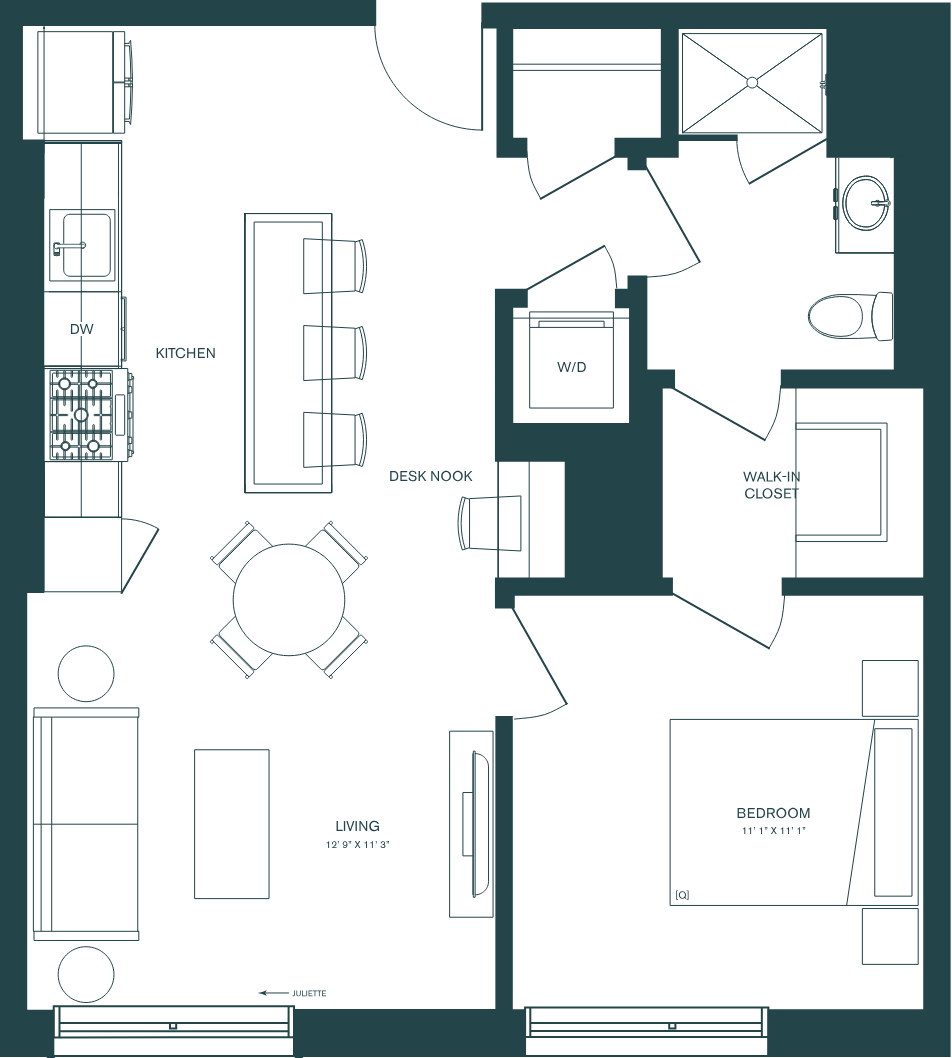 1 Bed/1 Bath-B3R floor plan