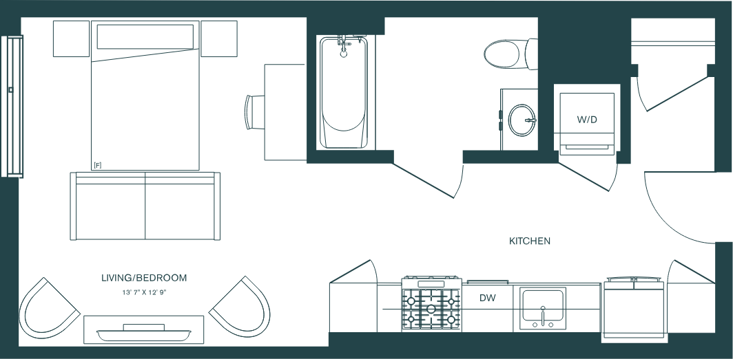 Studio ADA-A1.1 floor plan
