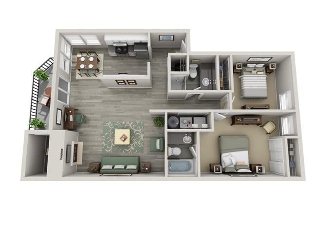 2x2 floor plan