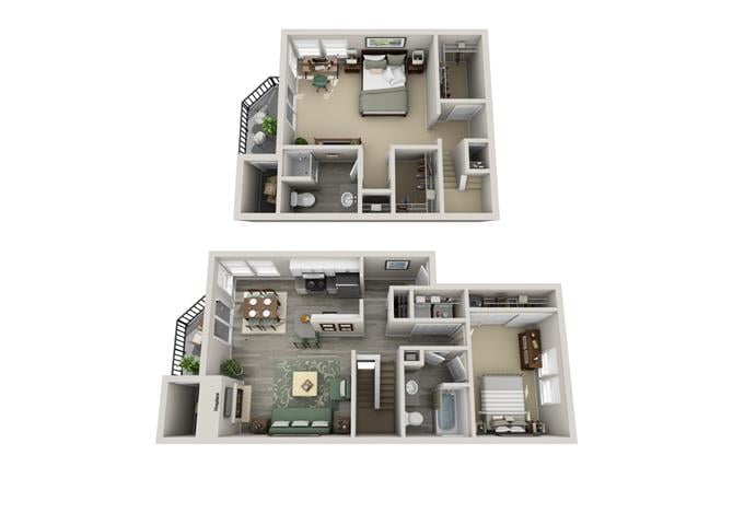 2x2 TH Large floor plan
