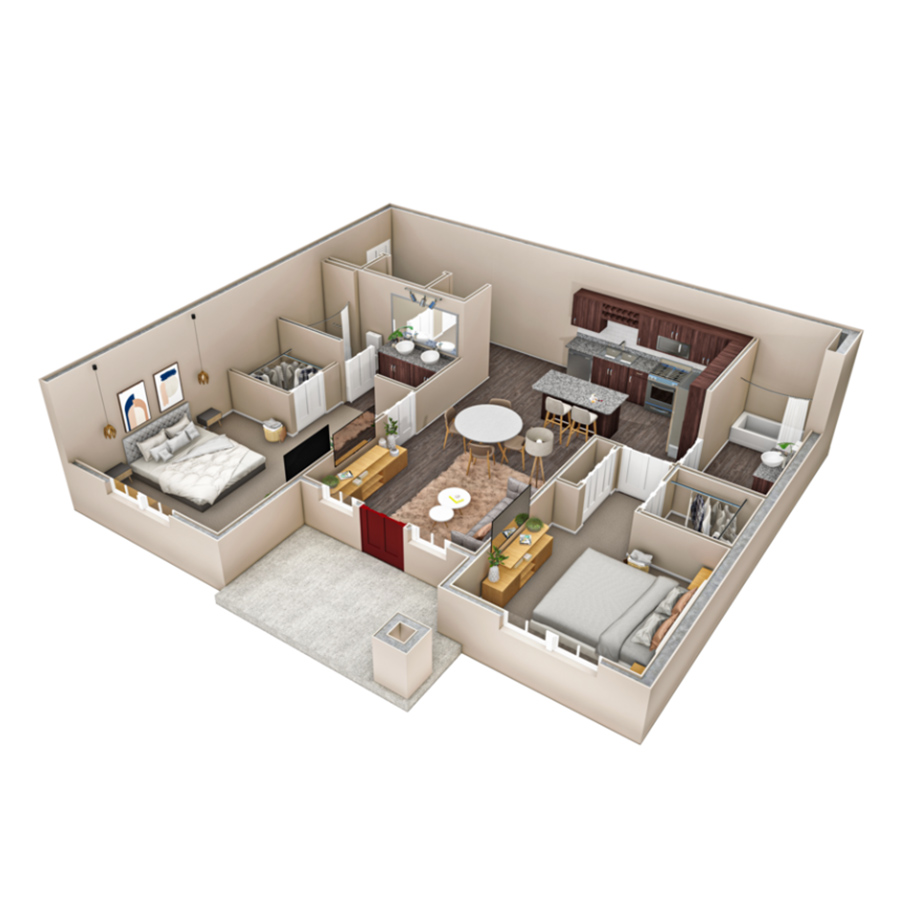 2 BR Haven Summit floor plan