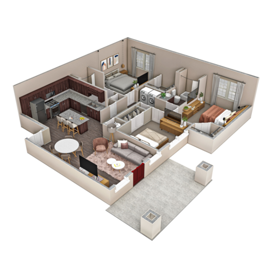 3 BR Haven Overlook floor plan