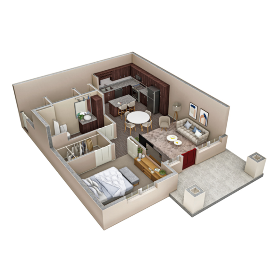 1 BR Vue Summit floor plan