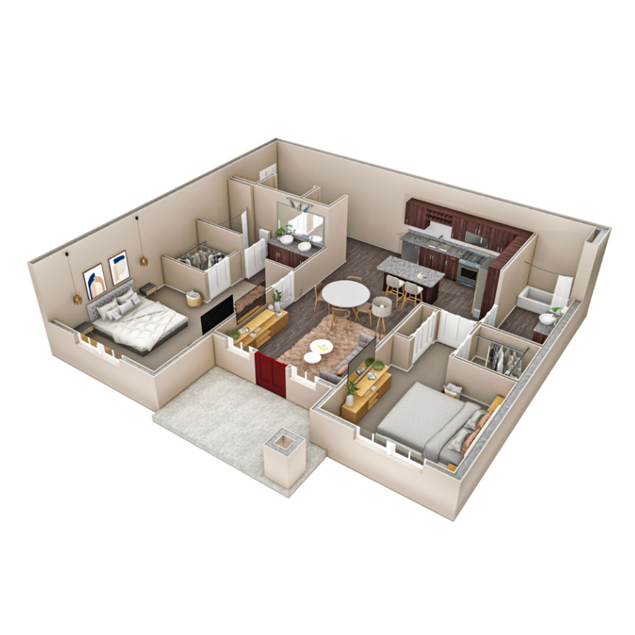 2 BR Haven Overlook floor plan