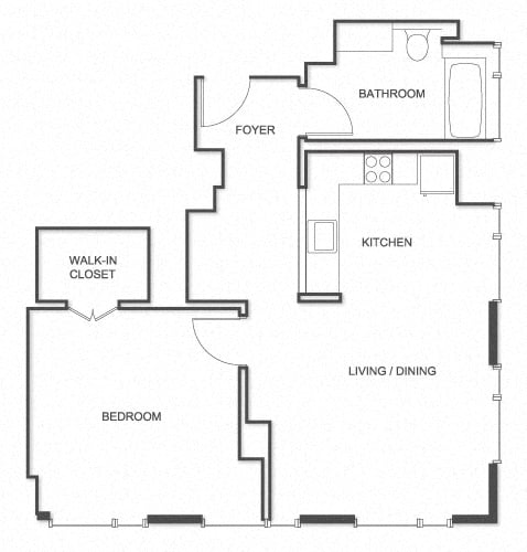 1 Bed C floor plan