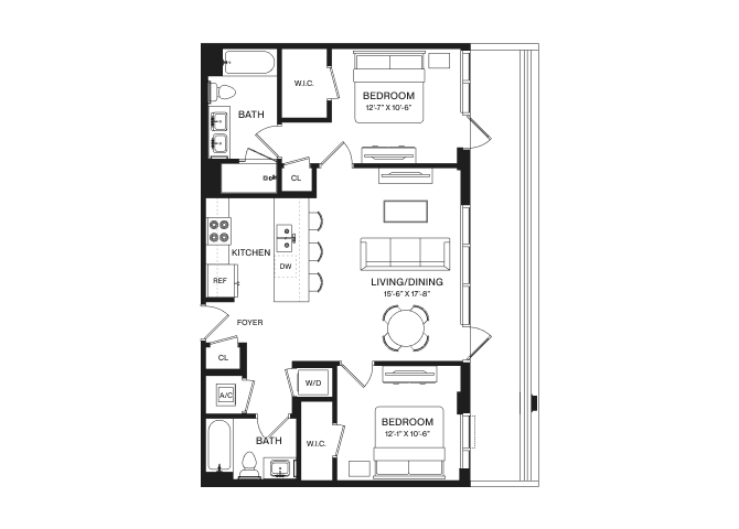 2 Bed/2 Bath-PH2 floor plan