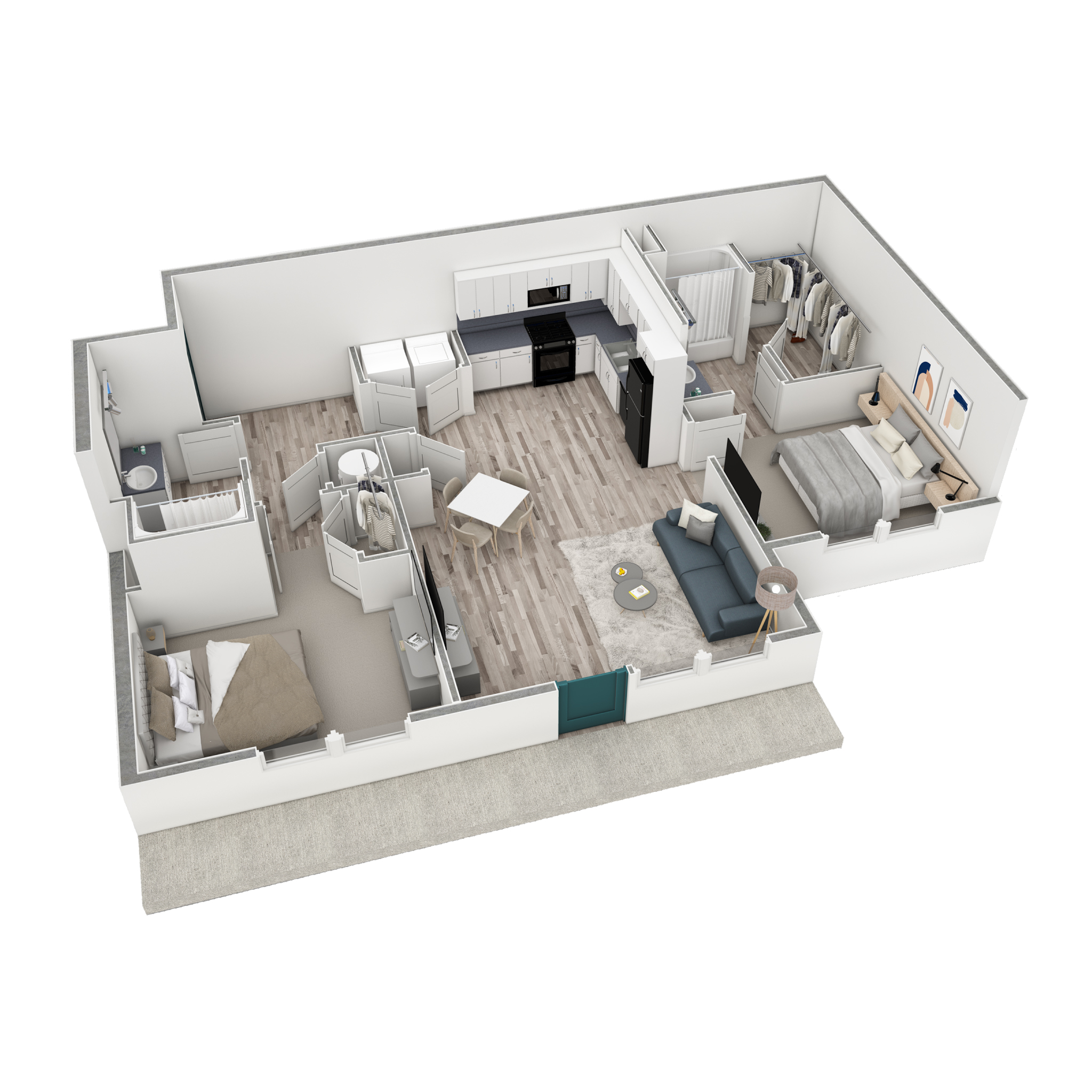 2-2 BR Premier Retreat Courtyard floor plan