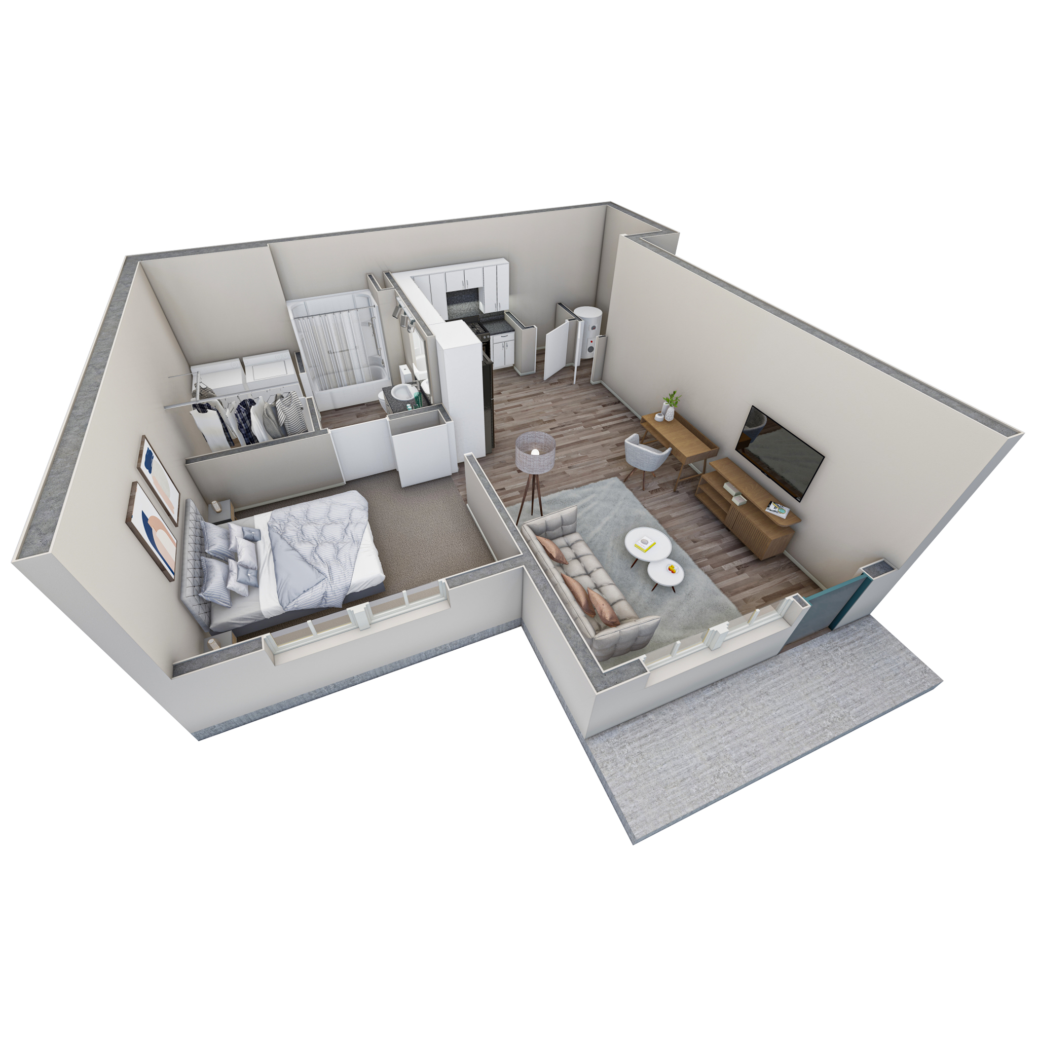 1 BR Horizon Courtyard floor plan