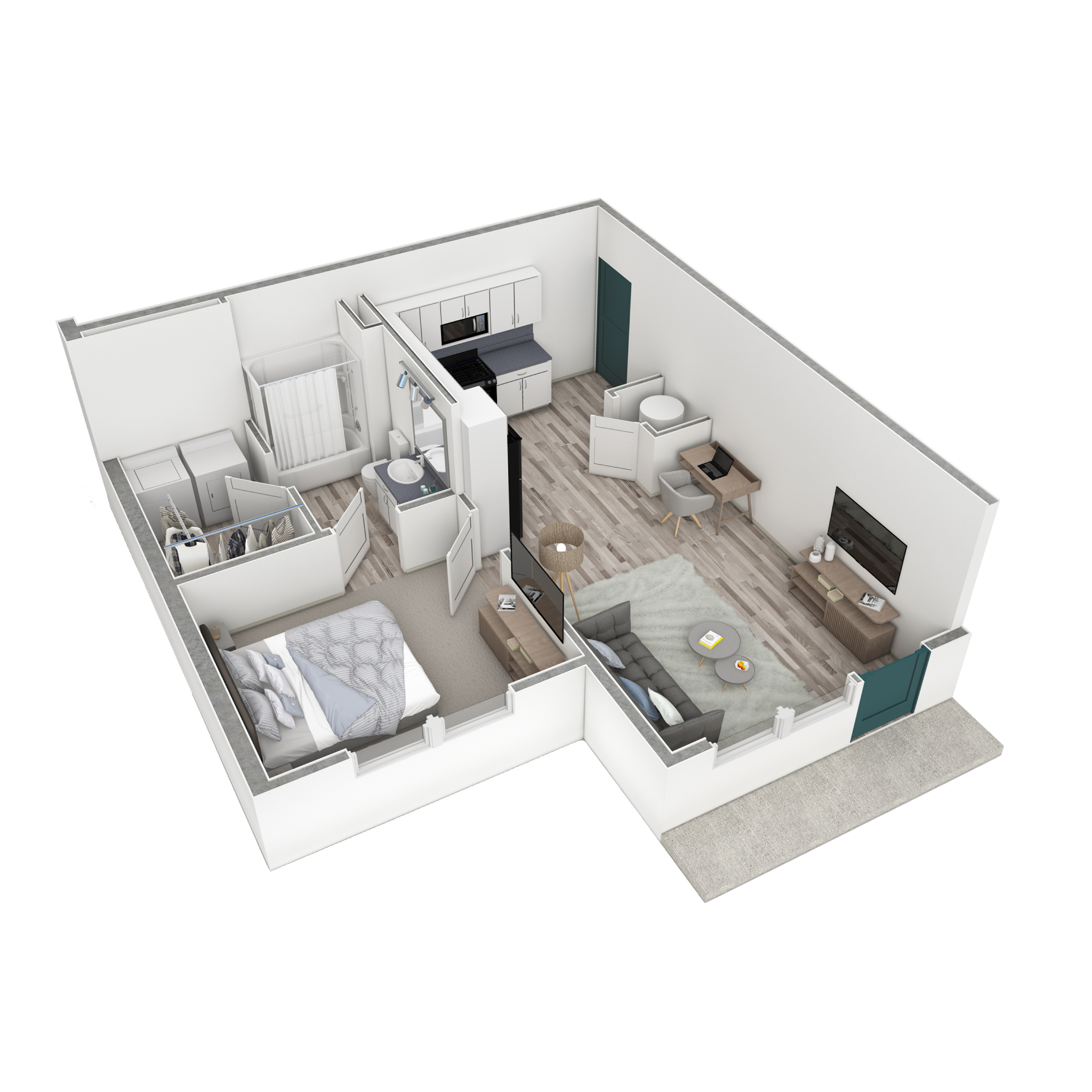 1 BR Premier Horizon Courtyard floor plan