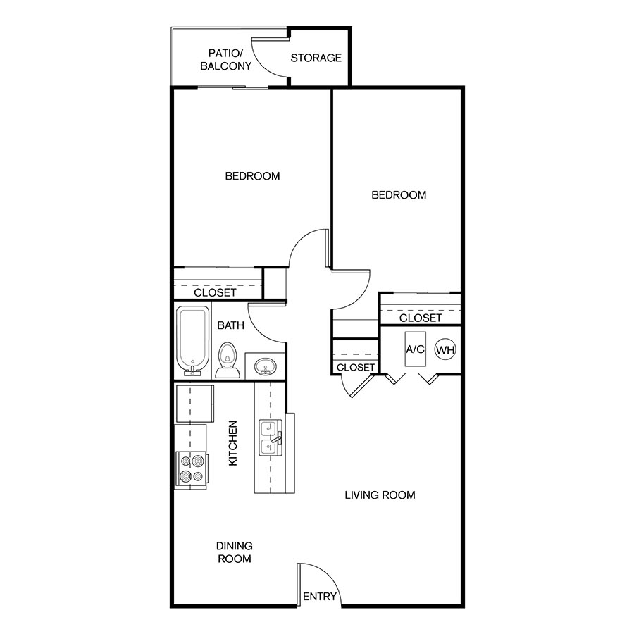 2x1 floor plan